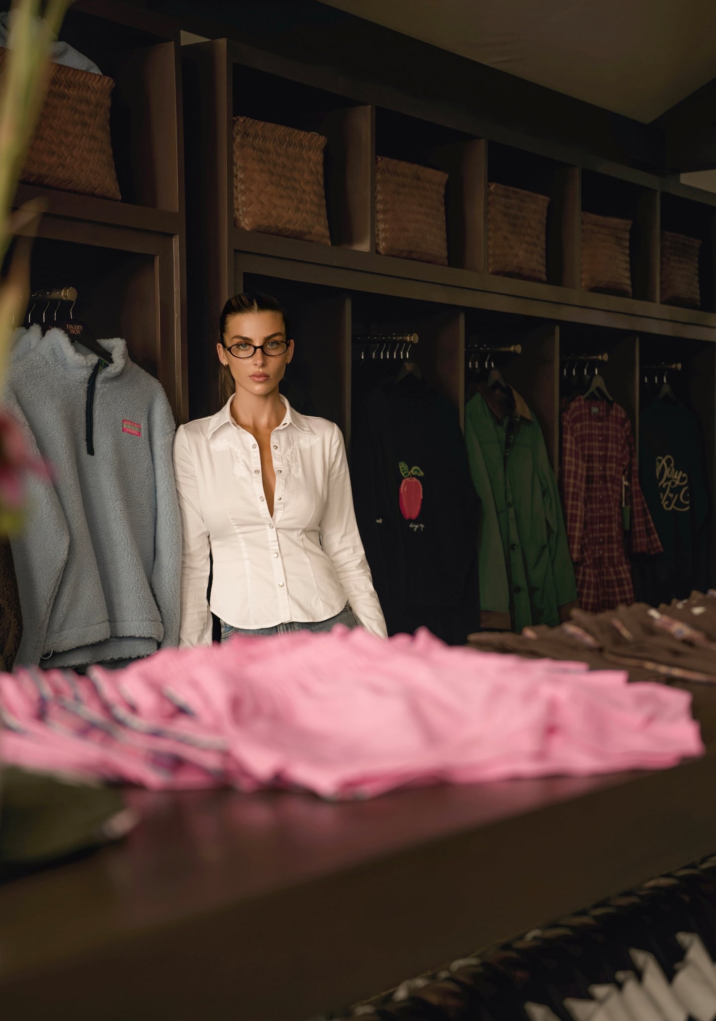 Paige Lorenze inside Dairy Boy's Soho pop-up