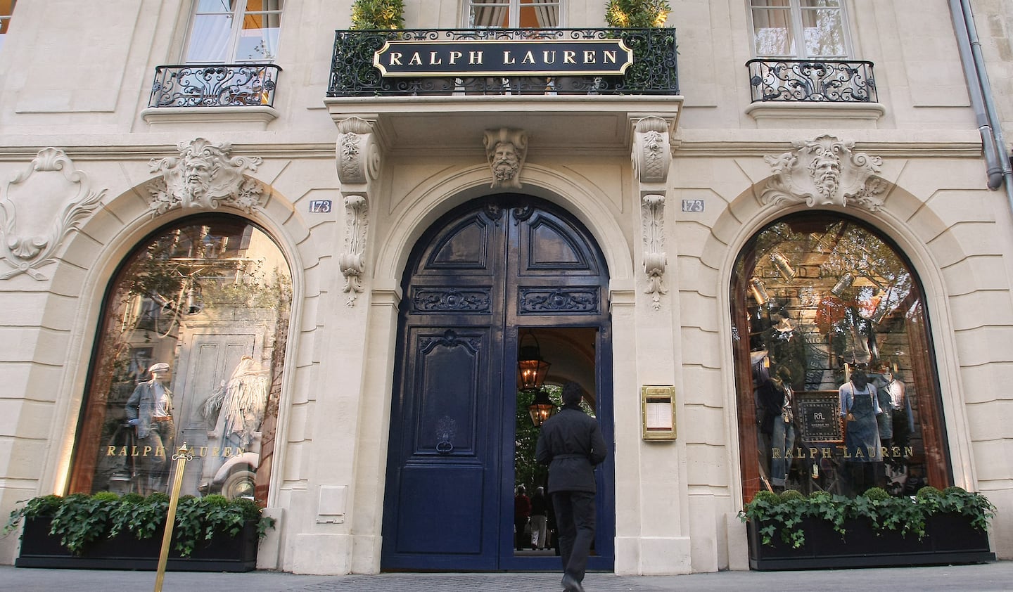The store front of a Ralph Lauren boutique.